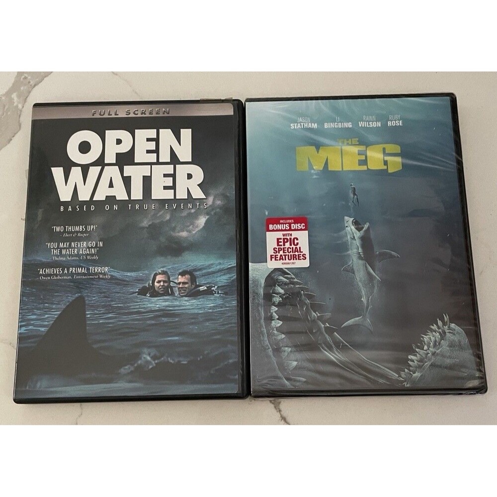 The Meg New Sealed + Open Water DVD Lot Shark Horror Thriller Tested
